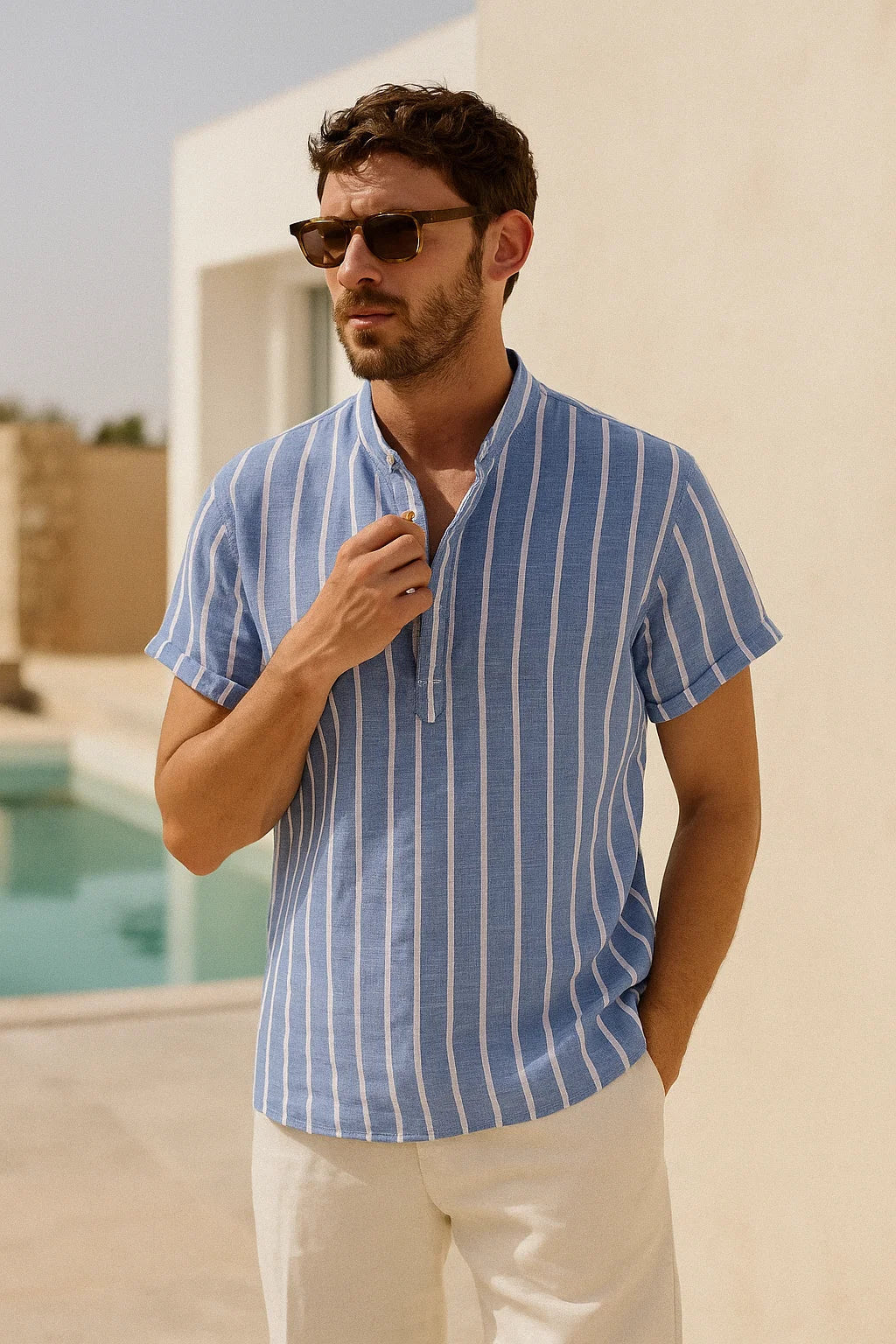 Palermo Band Collar Shirt