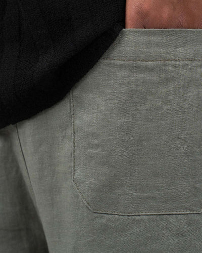 Tan Classic Baggy Linen Pants