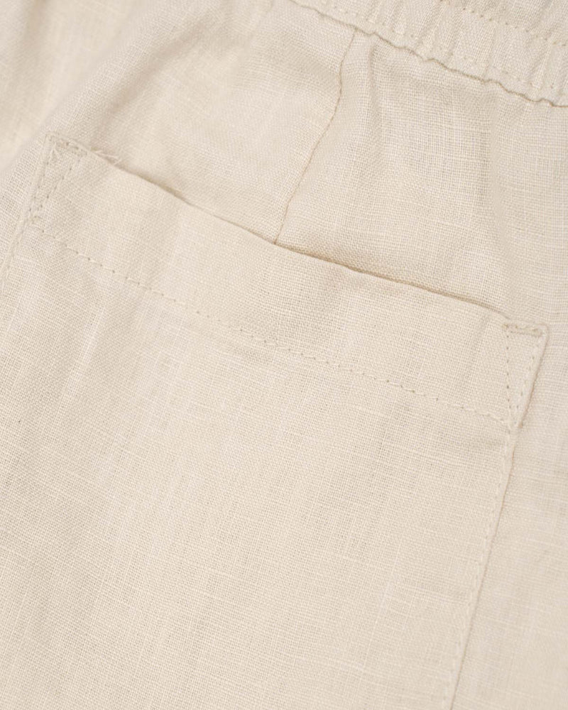 Tan Classic Baggy Linen Pants