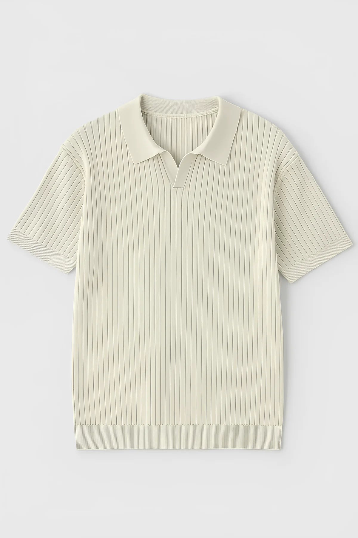 Ribbed Knit Polo
