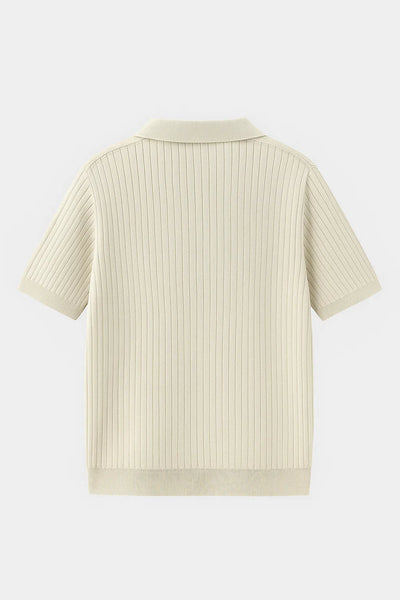 Ribbed Knit Polo