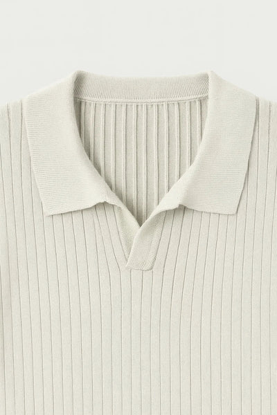 Ribbed Knit Polo