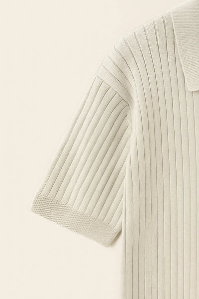 Ribbed Knit Polo